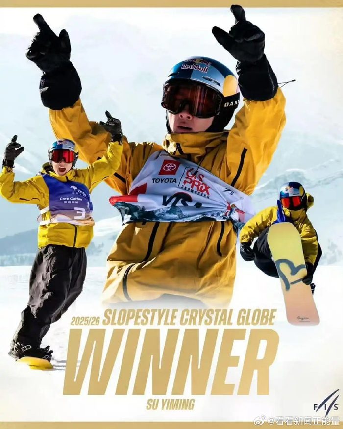苏翊鸣斩获赛季双冠荣耀 中国单板滑雪再创历史